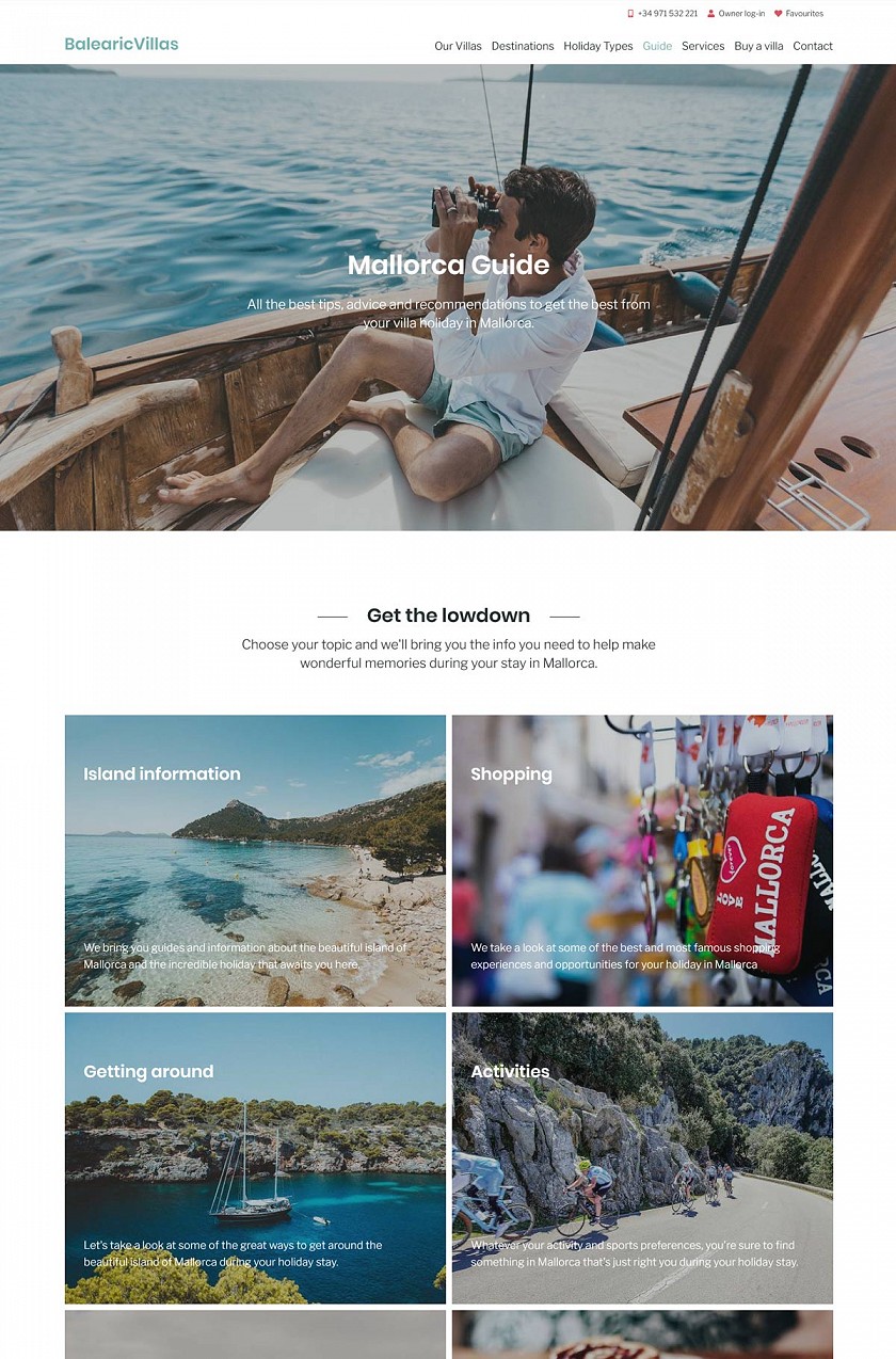 Balearic Villas responsive web design screenshots