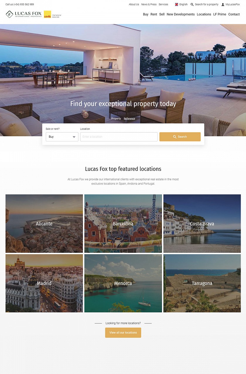 Lucas Fox International Properties responsive web design screenshots