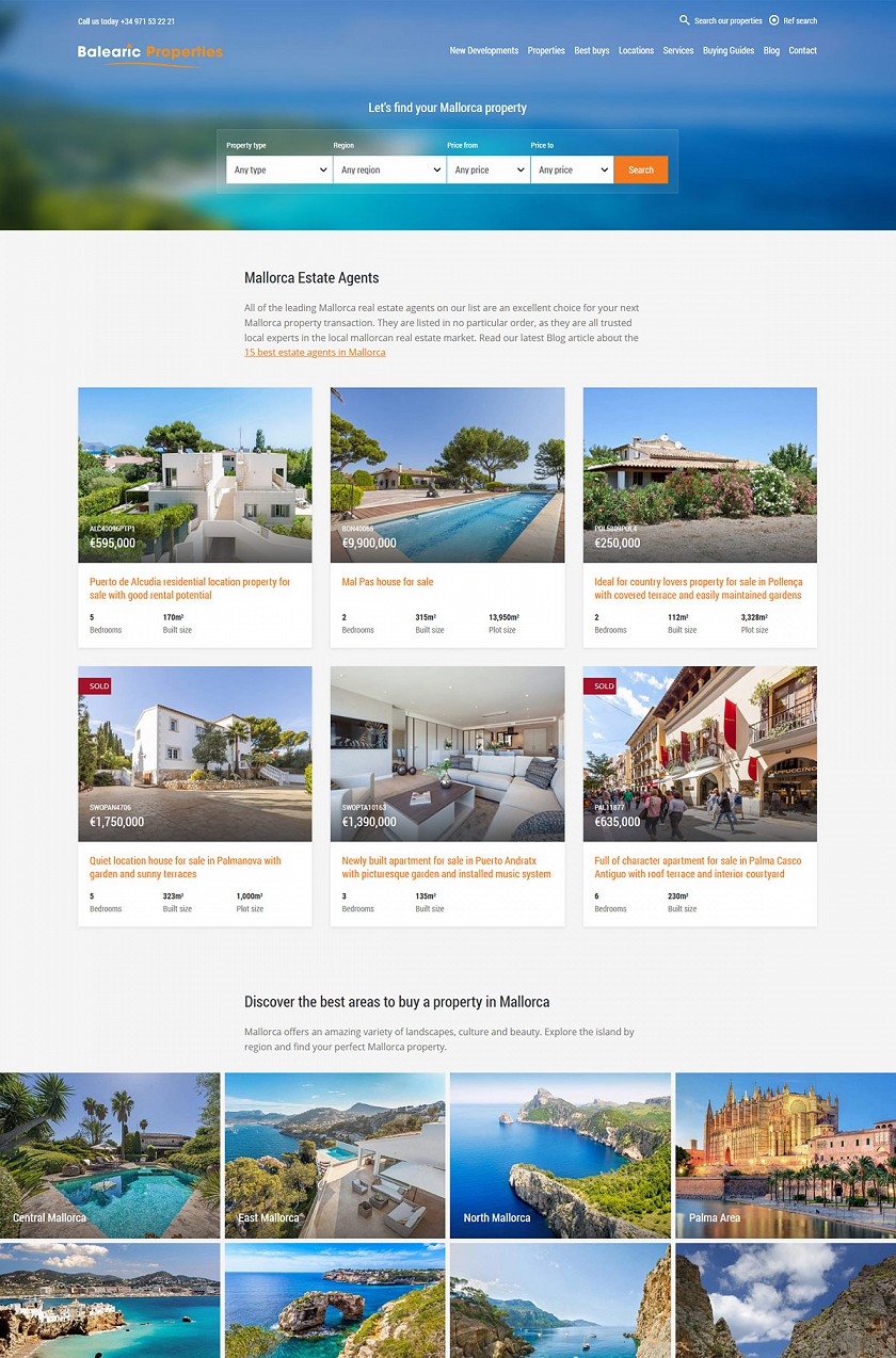 Mallorca Property capturas de pantalla de diseño web responsive